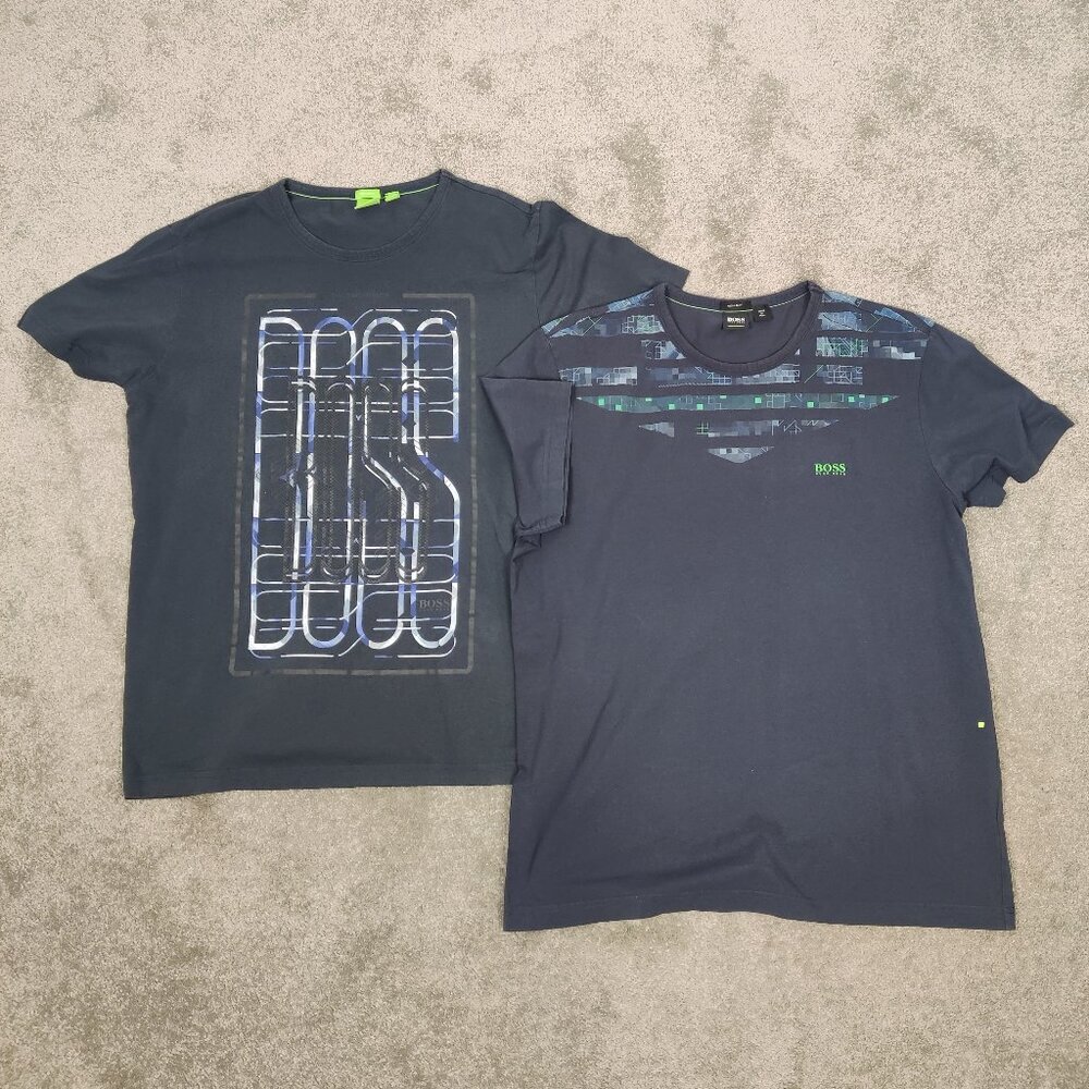 Hugo Boss Men's T-shirt Set of 2 Blue Cotton Size Medium